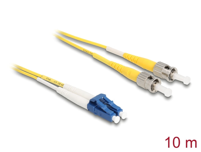 Delock Kabel Lichtwellenleiter LC Duplex zu ST Duplex Singlemode OS2 10 m