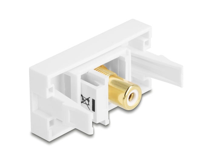 Delock Easy 45 Modul Cinch Buchse zu Cinch Buchse vergoldet weiß / weiß
