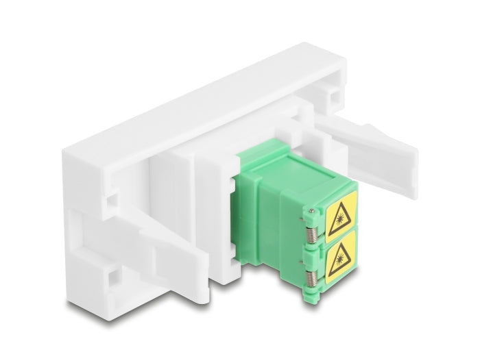 Delock Easy 45 Modul LC Duplex Buchse zu LC Duplex Buchse mit Laserschutzklappe innen grün / weiß