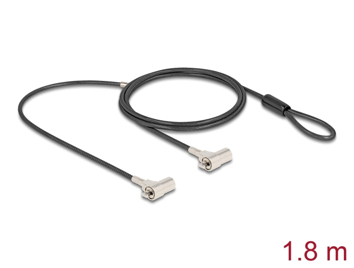Navilock Dual Notebook Sicherungskabel mit Schlüssel für zwei Kensington Slots 3 x 7 mm