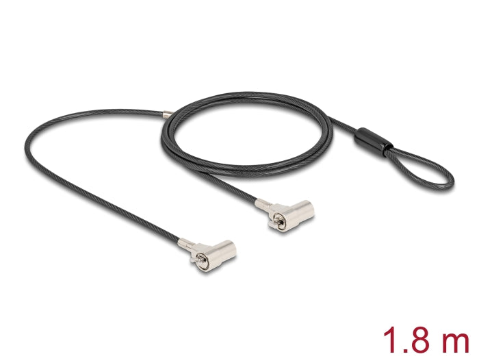 Navilock Dual Notebook Sicherungskabel mit Schlüssel für Kensington Slot 3 x 7 mm und Nano Slot 2,5 x 6 mm
