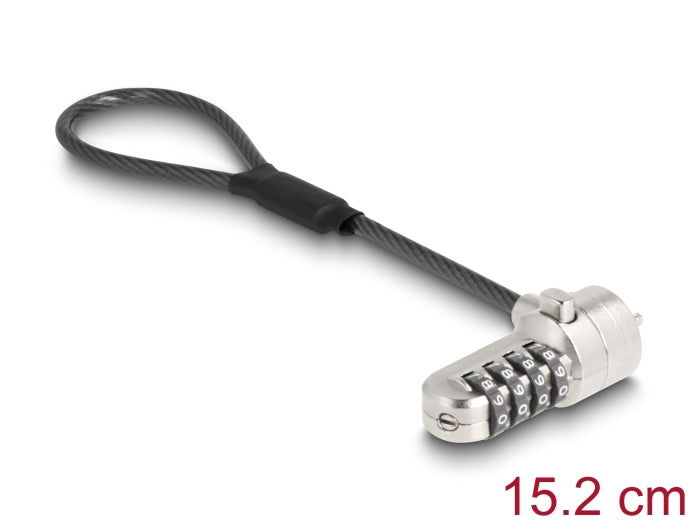Navilock Notebook Sicherungskabel mit Zahlenschloss 15,2 cm für Kensington Slot 3 x 7 mm