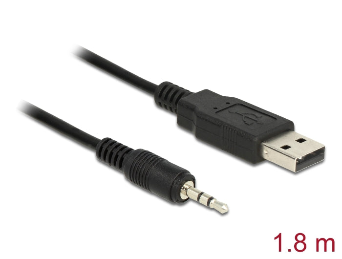 Delock Konverter USB 2.0 Stecker > TTL 2,5 mm 3 Pin Klinkenstecker 1,8 m (3,3 V)
