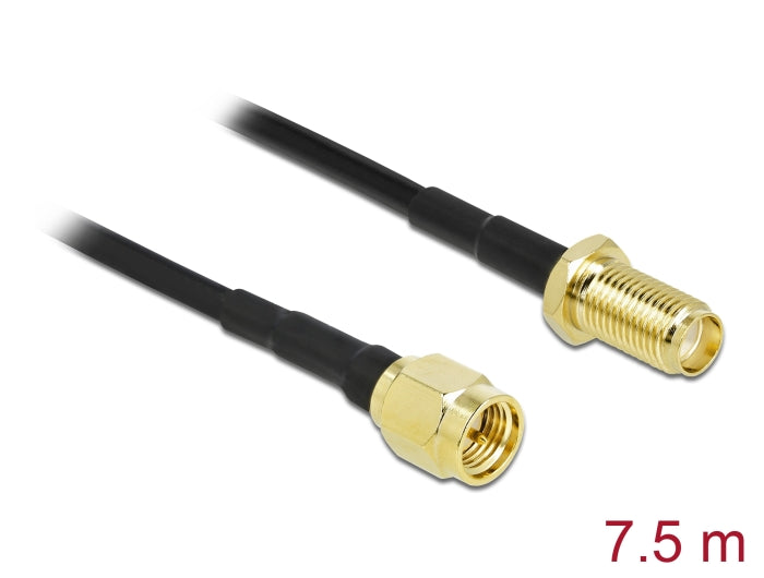 Delock Antennenkabel SMA Stecker zu SMA Buchse LMR/CFD100 7,5 m low loss