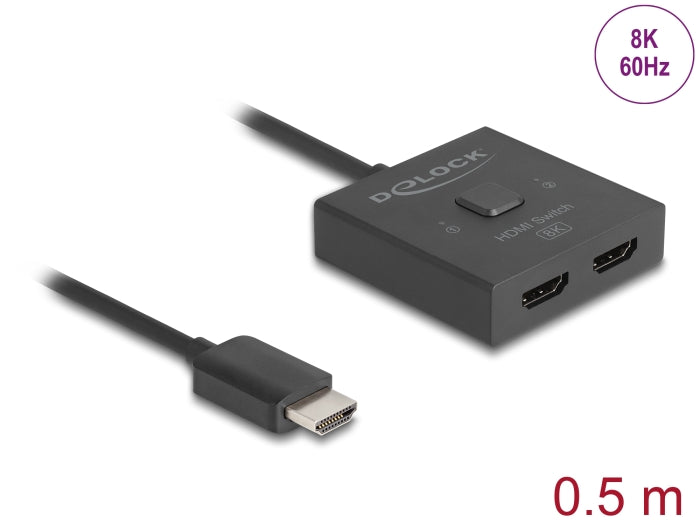 Delock HDMI Switch 2 auf 1 bidirektional 8K