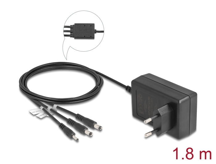 Delock Externes Netzteil 12,0 V / 3,0 A / 36,0 W DC 3,5 x 1,35 mm, DC 5,5 x 2,1 mm, DC 5,5 x 2,5 mm