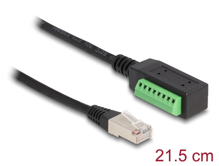 Delock RJ45 Kabel Cat.5e Stecker zu Terminalblock Adapter 21,5 cm
