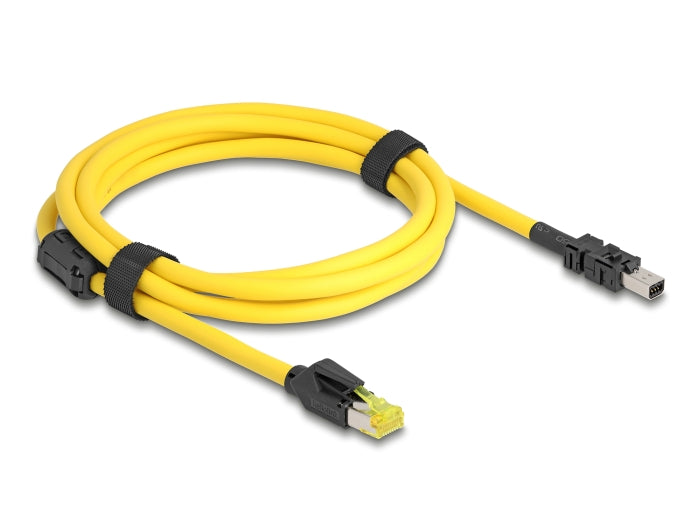 Delock Mini I/O 8 Pin D-Form Typ 2 Stecker zu RJ45 Stecker Cat.6 Kabel 2 m gelb
