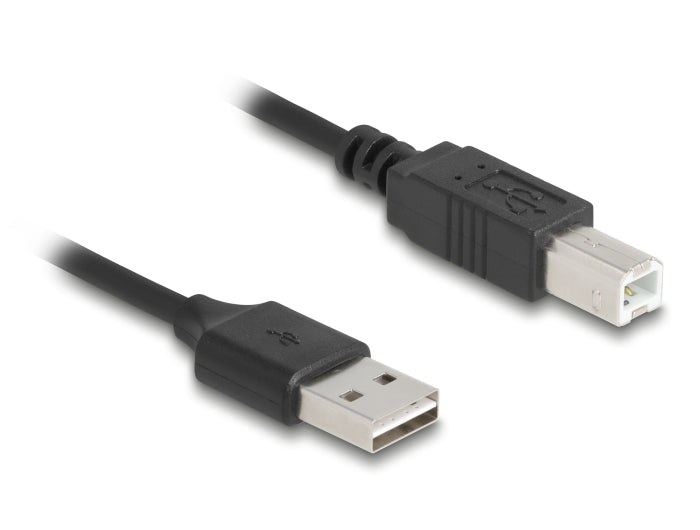 Delock Spiralkabel EASY-USB 2.0 Typ-A Stecker zu USB Typ-B Stecker 0,5 m bis 0,8 m schwarz