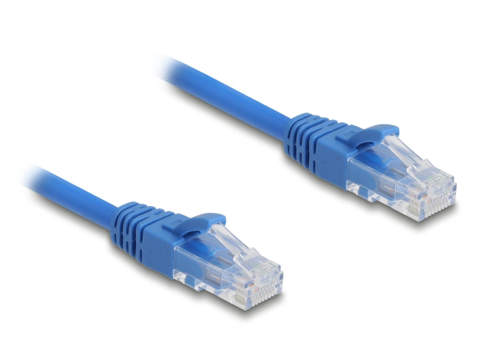 Delock RJ45 Spiralkabel Stecker zu Stecker Cat.6 UTP 0,6 m bis 1,2 m blau