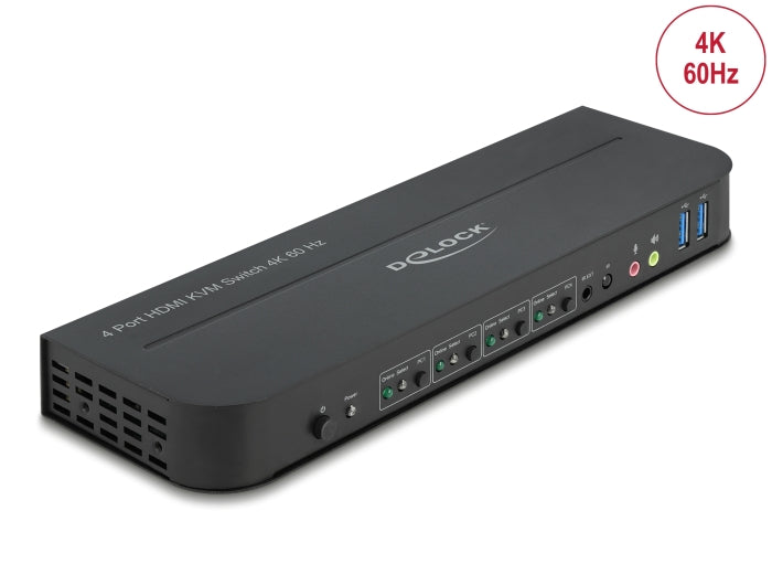 Delock HDMI KVM Switch 4K 60 Hz mit USB 5 Gbps und Audio
