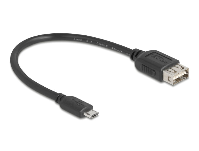 Delock USB 2.0 Kabel EASY USB Typ Micro-B Stecker zu EASY USB Typ-A Buchse 0,2 m