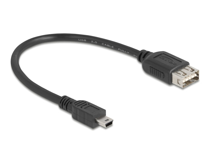 Delock USB 2.0 Kabel USB Typ Mini-B Stecker zu EASY USB Typ-A Buchse 0,2 m