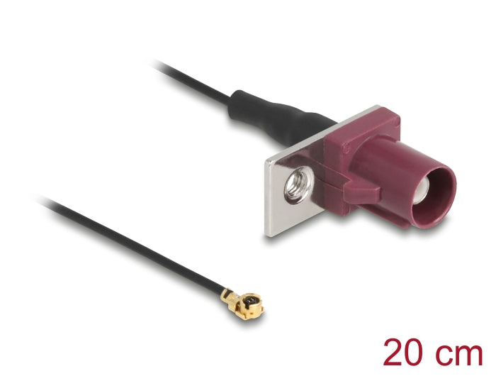 Delock Antennenkabel FAKRA D Stecker zu MHF® I Stecker 1,13 - 20 cm 1 vorgestanztes Loch
