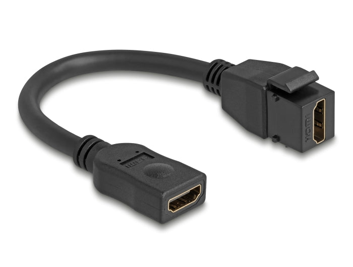 Delock Keystone Modul Kabel HDMI Buchse zu Buchse 8K 60 Hz 20 cm schwarz