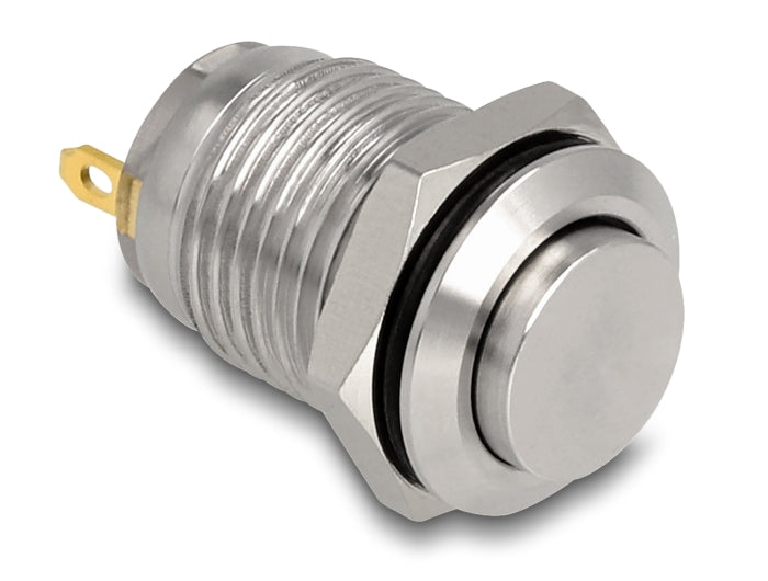 Delock Drucktaster zum Einbau 12 mm 2 x Lötanschluss tastend