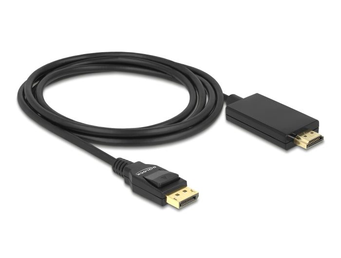 Delock Kabel DisplayPort 1.2 Stecker > High Speed HDMI-A Stecker Passiv 4K 30 Hz 2 m schwarz