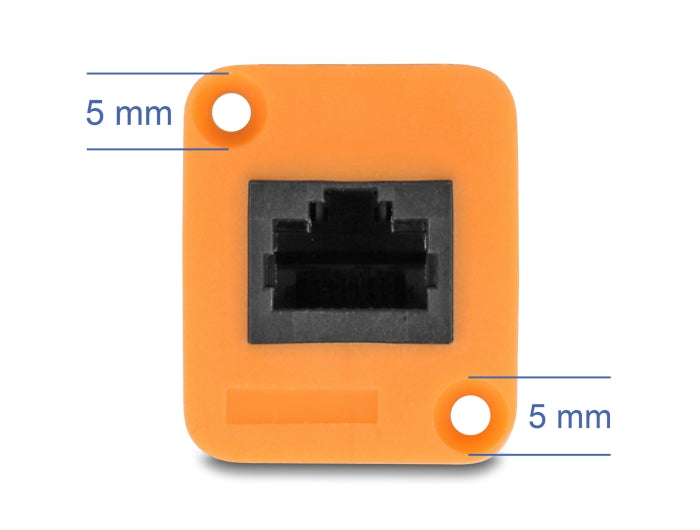 Delock D-Typ RJ45 Kabel Stecker zu Buchse Cat.5e UTP orange / schwarz 30 cm