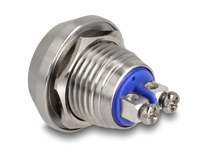 Delock Drucktaster zum Einbau 12 mm 2 x Schraubklemme tastend weiß