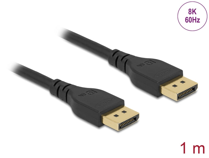 Delock DisplayPort Kabel 8K 60 Hz 1 m DP 8K zertifiziert ohne Einrastfunktion