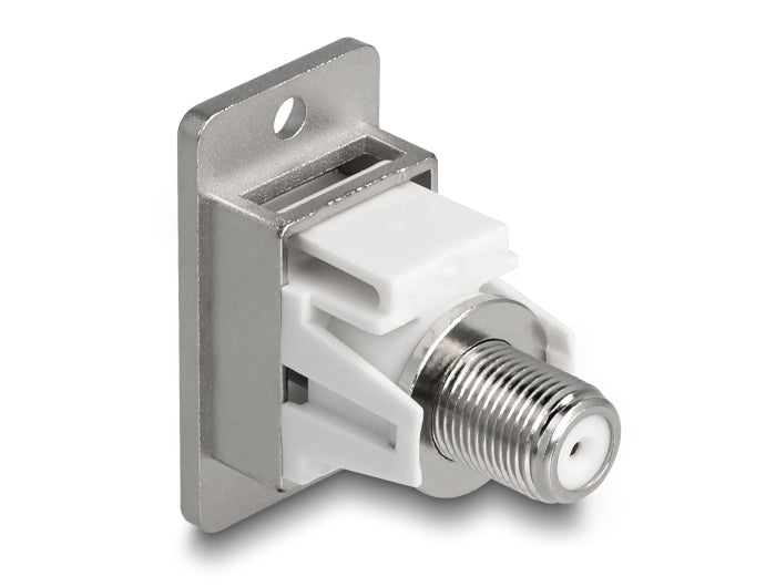 Delock Panel Mount IEC Stecker zu F Buchse silber / weiß