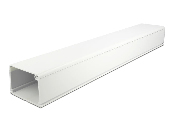 Delock Kabelkanal mit Deckel selbstklebend 83 x 54 mm - Länge 1 m weiß