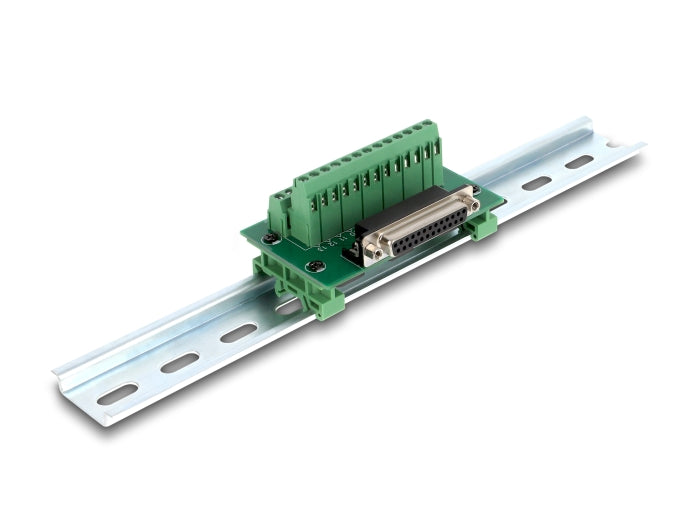 Delock D-Sub 25 Pin Buchse zu Terminalblock für Hutschiene