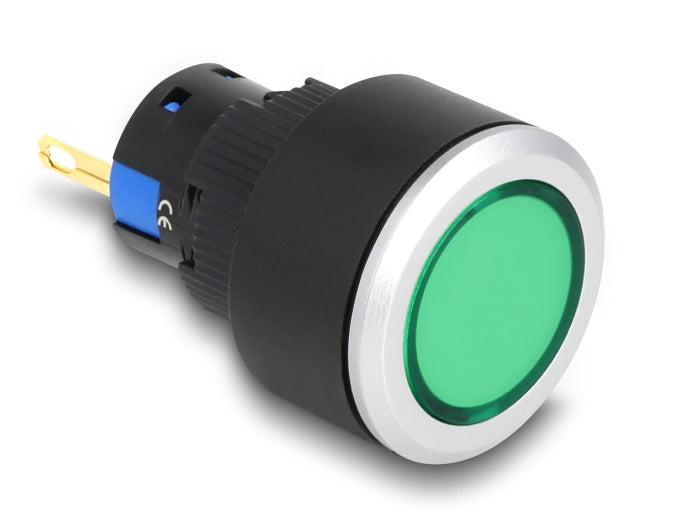 Delock 16 mm Kunststoff Signallampe grün / Lötversion