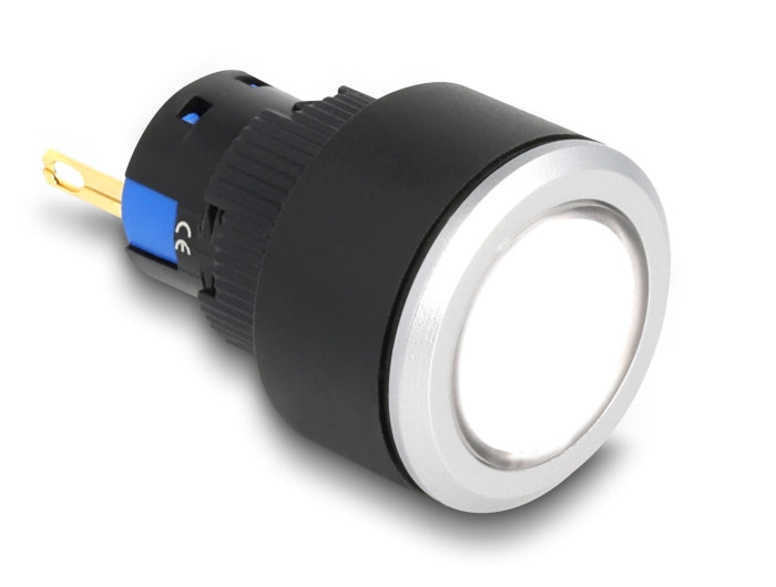 Delock 16 mm Kunststoff Signallampe weiß / Lötversion