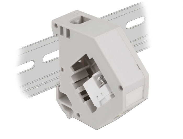Delock Hutschienenadapter mit Keystone IEC Buchse zu Terminalblock
