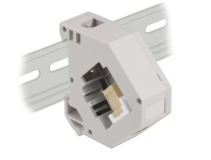 Delock Hutschienenadapter mit Keystone SC Simplex Buchse zu SC Simplex Buchse beige