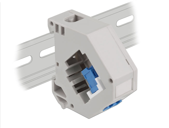 Delock Hutschienenadapter mit Keystone LC Duplex Buchse zu LC Duplex Buchse blau