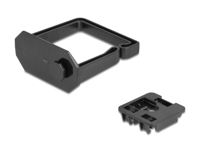 Delock Kabelbügel 70 x 70 mm mit Montageplatte zur Hutschienenbefestigung schwarz