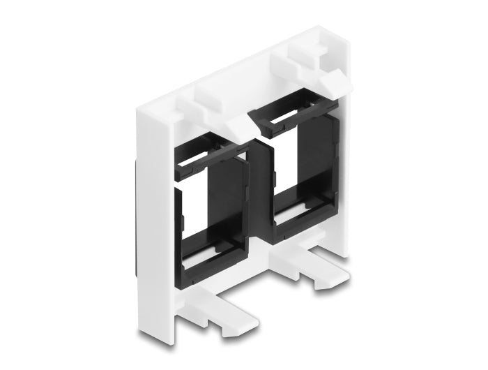 Delock Easy 45 Modul mit zwei Keystone Halterungen 45 x 45 mm, weiß / schwarz