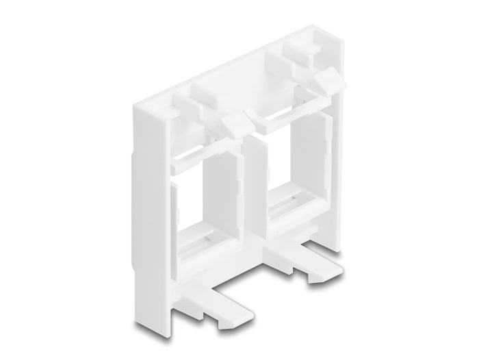 Delock Easy 45 Modul mit zwei Keystone Halterungen 45 x 45 mm, weiß / weiß