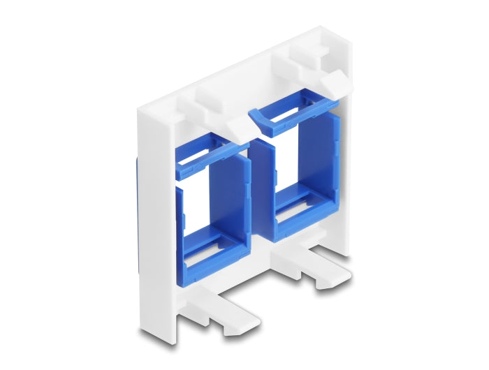 Delock Easy 45 Modul mit zwei Keystone Halterungen 45 x 45 mm, weiß / blau