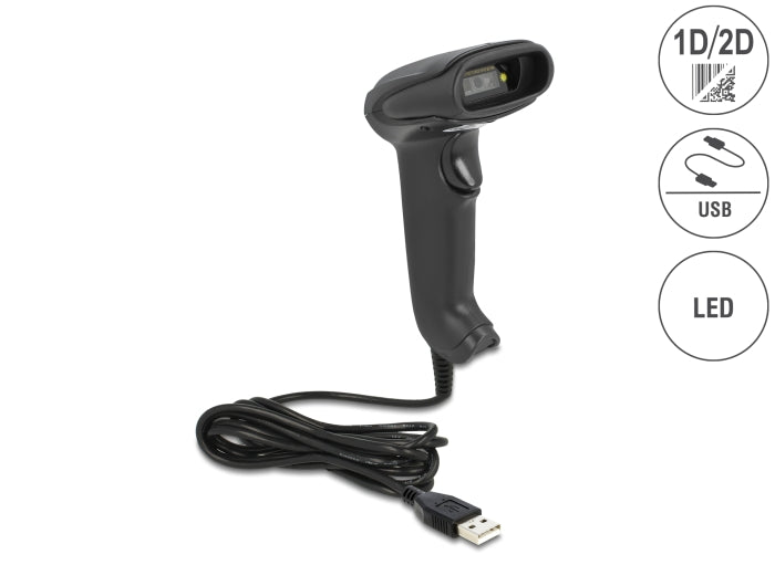 Delock USB Barcode Scanner 1D und 2D mit Anschlusskabel - German Version