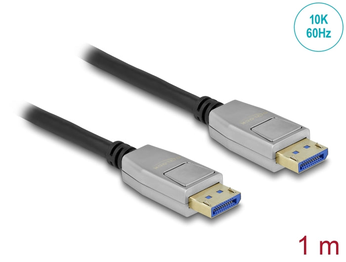 Delock DisplayPort Kabel 10K 60 Hz 54 Gbps Metallgehäuse 1 m