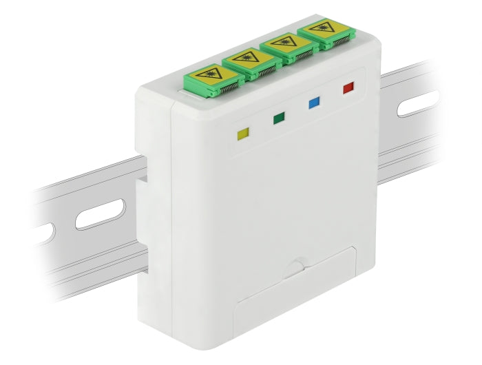 Delock LWL Anschlussdose für Hutschiene 4 x SC Simplex oder LC Duplex