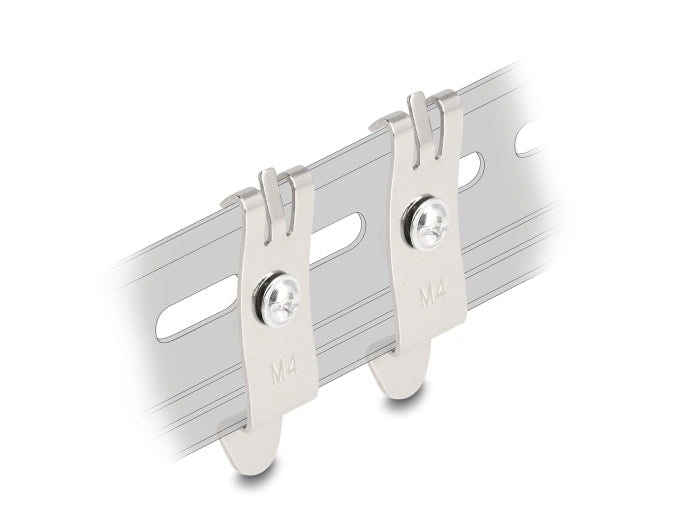 Delock Desktop Patch Panel Halterung für Hutschiene mit M4 Befestigungsschrauben 2 Stück