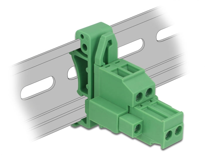 Delock Terminalblock Set für Hutschienen 2 Pin mit Schraubverriegelung