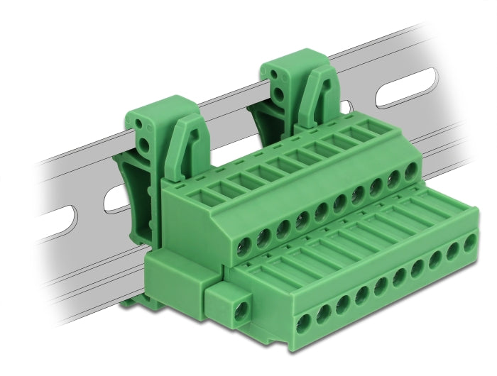 Delock Terminalblock Set für Hutschienen 10 Pin mit Schraubverriegelung