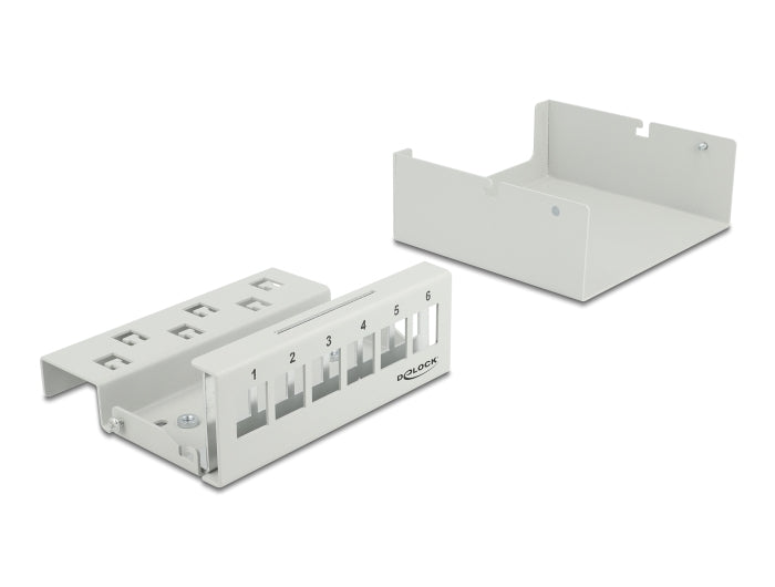 Delock Keystone Patchpanel 6 Port grau