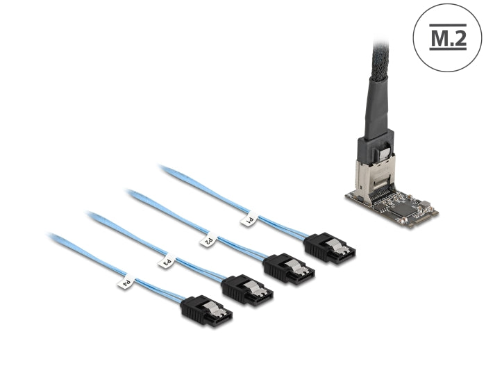 Delock M.2 2242 Key B+M Kontroller zu 4 x SATA mit 1 m Kabel