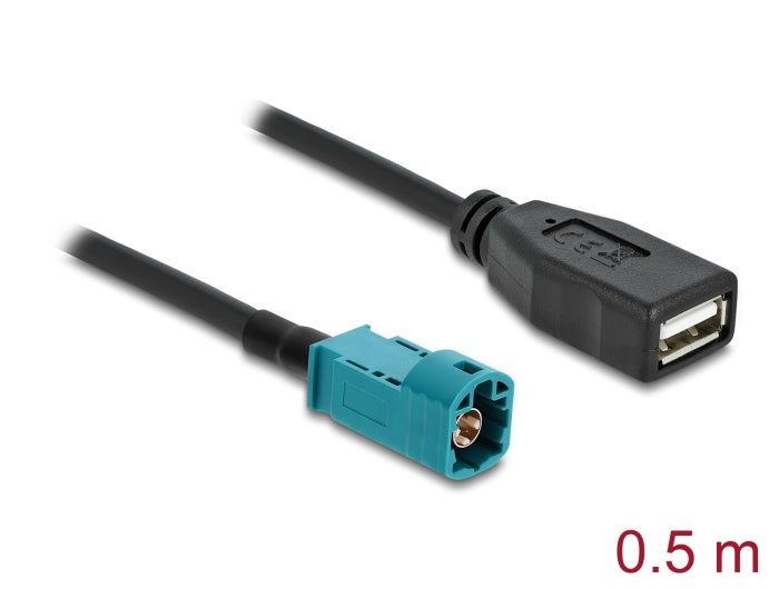 Delock Kabel HSD Z Stecker zu USB 2.0 Typ-A Buchse 0,5 m