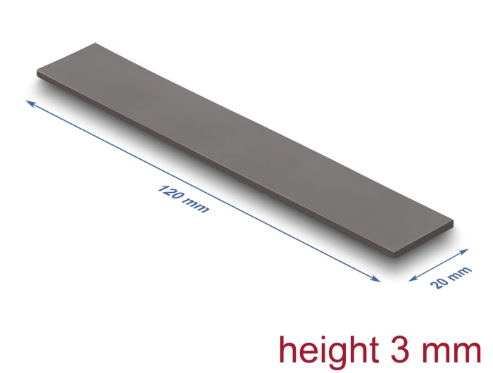 Delock Wärmeleitpad 120 x 20 x 3 mm für M.2 Module 3,0 W/mK