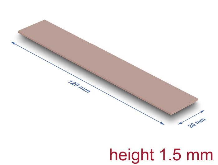 Delock Wärmeleitpad 120 x 20 x 1,5 mm für M.2 Module 3,0 W/mK - Silikonfrei