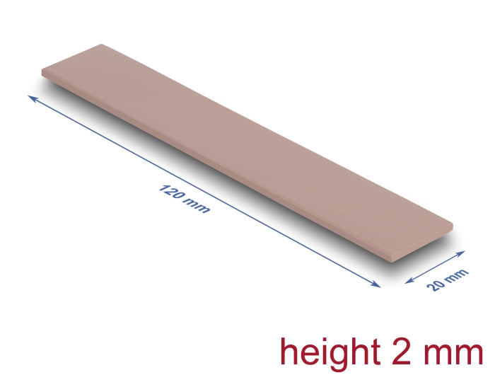 Delock Wärmeleitpad 120 x 20 x 2 mm für M.2 Module 3,0 W/mK - Silikonfrei