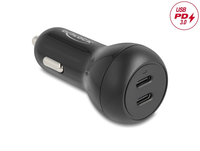 Delock Kfz Ladeadapter 2 x USB Type-C™ PD 3.0 mit 40 W