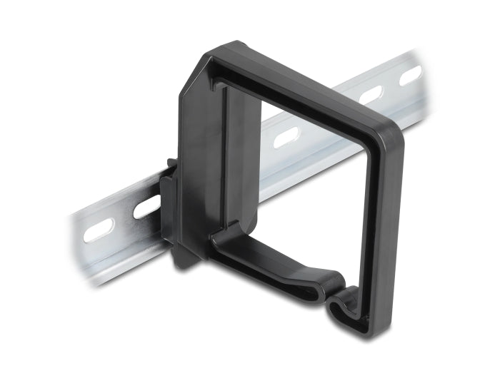 Delock Kabelbügel 70 x 70 mm mit Montageplatte zur Hutschienenbefestigung schwarz